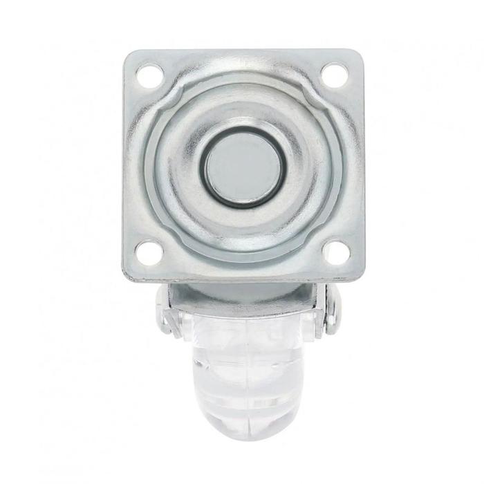 Roda Pu Troli Kristal Transparan Roda Caster 2 Inch Roda Bulat Etalase Roda Lemari Caster Wheel