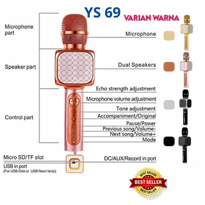 Mic Karaoke Bluetooth YS-69 / Microphone Karaoke Bluetooth