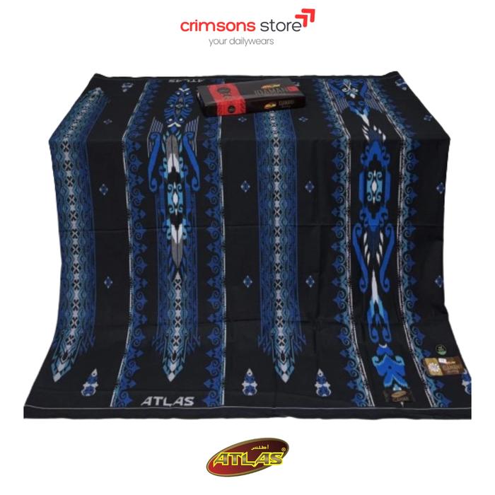 Sarung ATLAS Idaman 555 Kembang Harmoni Motif BHS SGD GSG mix Hitam Sarung Muslim Pria Dewasa Super 