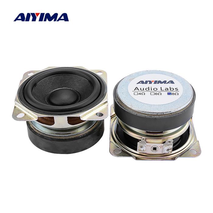 AIYIMA 2Pcs 2.5 Inch Full Range Mini Speaker Units 8 Ohm 10W Sound