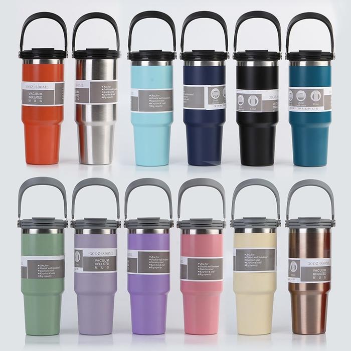 Tumblr Termos Handle Mobil Jumbo Vacum 890ml Stainless Steel 304 Premium Quality 4048