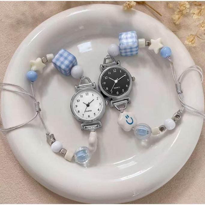 Jam Tangan Wanita Dengan Tali Anyaman Minimalis Elegan Bergaya Vintage, Jam Tangan Kuarsa Ramah Maha
