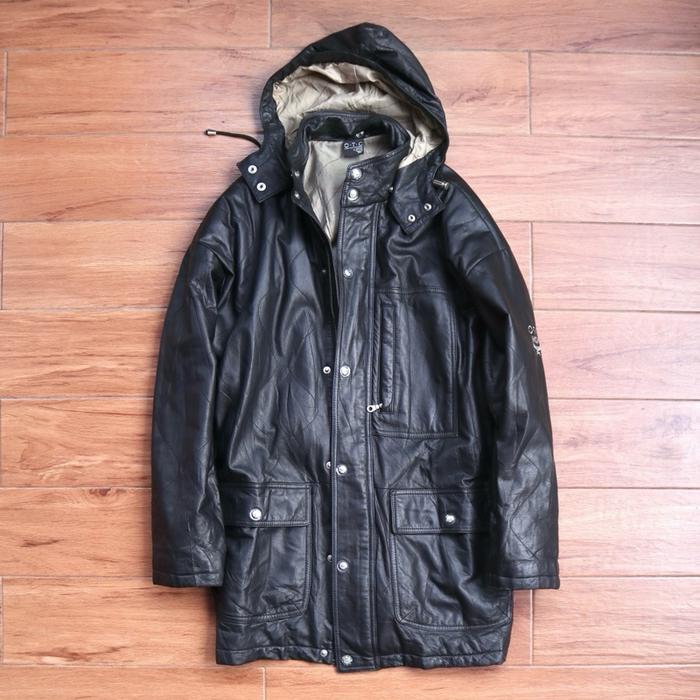 MCM kulit sapi XL Jaket kulit asli casual hip hop style mafia RARE long coat vintage parka mafia saf