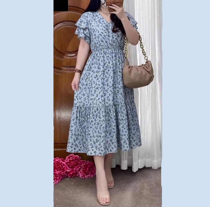 JENNY Daster Dress Nyaman Daster Friendly Gaun Bunga Lengan Pendek