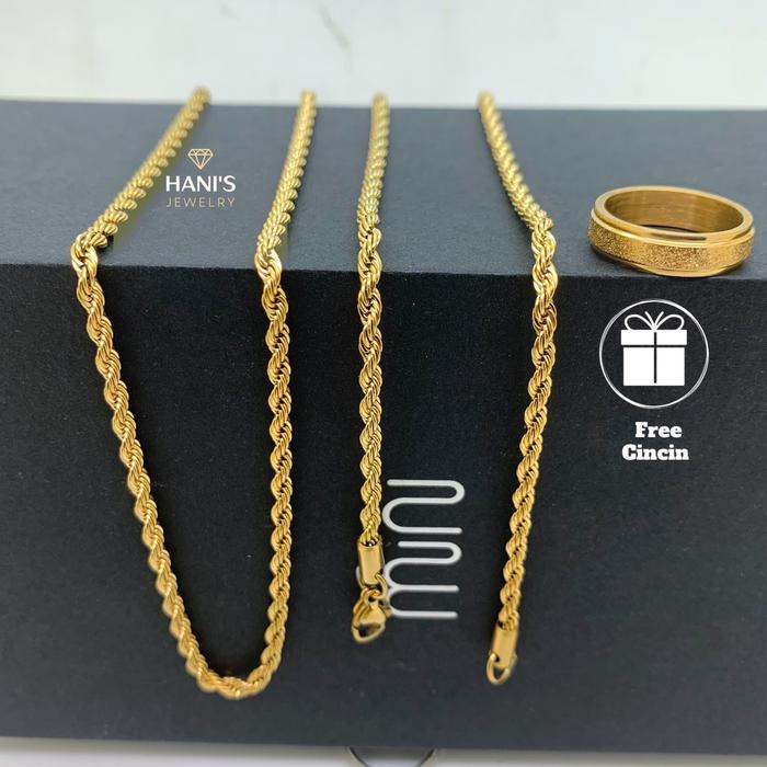 Kalung Titanium Ori Untuk Pria Wanita Model Tambang