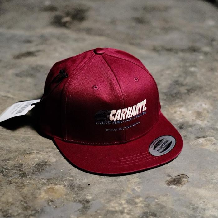 Topi Carhartt WIP Software Cap Red Maroon Arrow - Original 100%