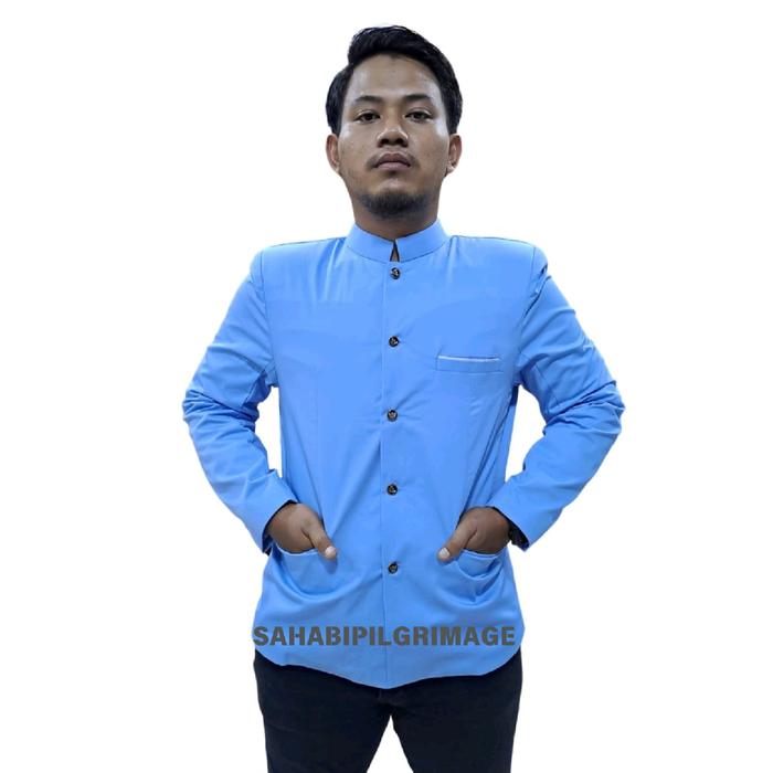 Jasko Mandarin Warna Biru langit Size XL/Jasko Mandarin Tasikmalaya/Jasko Pria/Jasko Polos/Jasko Ker