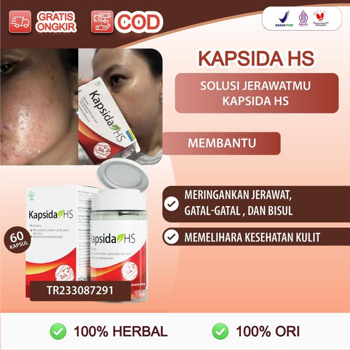 Kapsida HS Botol Isi 60 Kapsul - Obat Jerawat Gatal-gatal Kulit Bisul Alergi Bekas Jerawat