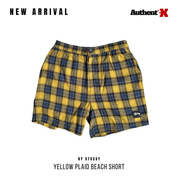 STUSSY PLAID BEACHSHORTS - YELLOW | ORIGINAL
