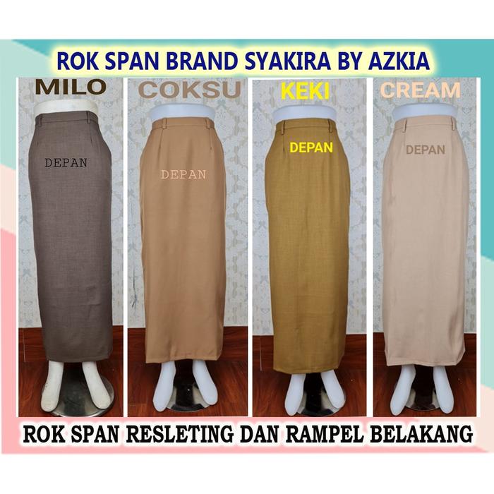 Rok Span Syakira warna coksu  dongker  hitam  maroon  milo-benhur-Rok Kerja-Rok Kantor-Rok panjang