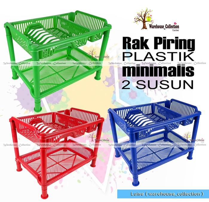 RAK PIRING PLASTIK SUSUN 2 SUPER// RAK PIRING PLASTIK MURAH// RAK PIRING PLASTIK MINIMALIS rak  piri