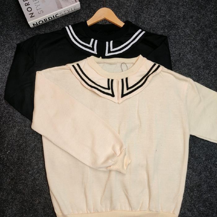 sweter wanita PULMA TOP crewneck bahan flanel