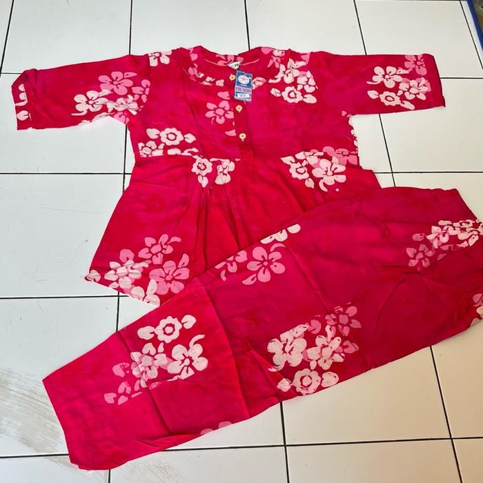 SETELAN BATIK ALVIN DEWASA BABY DOLL,TANGAN 3/4