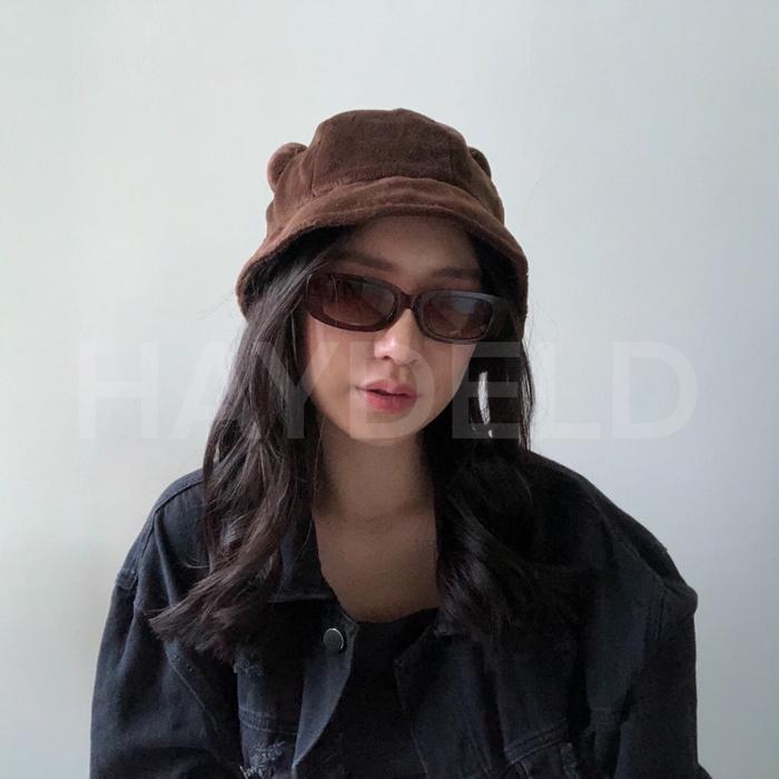 HAYDELD - Teddy Bucket Hat | Topi Bucket Hat Bulu | Topi Bucket Hat Pom Pom | Topi Bucket Hat Bahan 