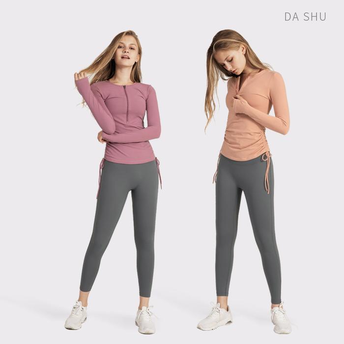 tfit WomenS Long Sleeve QuickDrying Slim Fit Workout  Yoga Clothes High Waist Hip Raise Pants TwoPie
