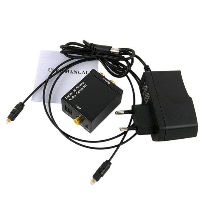 Dragon Kabel Optik Digital Ke Analog Konverter Audio Adaptor RCA L/R