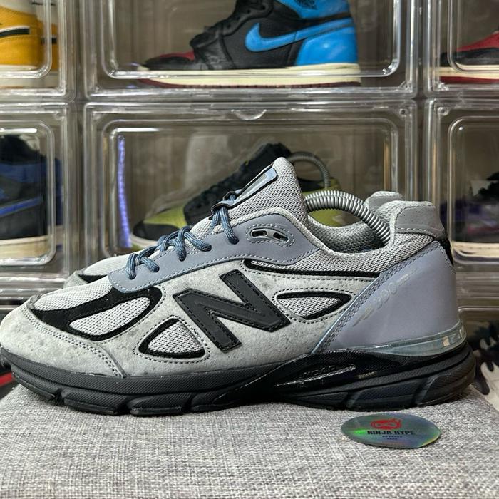 NB 990 V4 MADE IN USA TEDDY SANTIS ARCTIC GREY BLACK , NB 990 V4 MADE IN USA ,  SNEAKERS , SEPATU , 