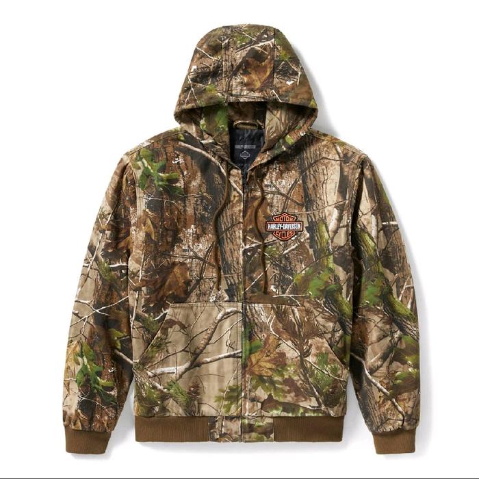 HARLEY-DAVIDSON HOODIE MEN'S REALTREE APG CANVAS JACKET ALLOVER CUSTOM | JACKET HOODIE PRIA | ATASAN