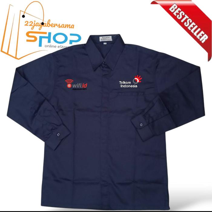 Kemeja Wifi.id telkom Indonesia | baju seragam wifi.id Telkom Indonesia  full bordir