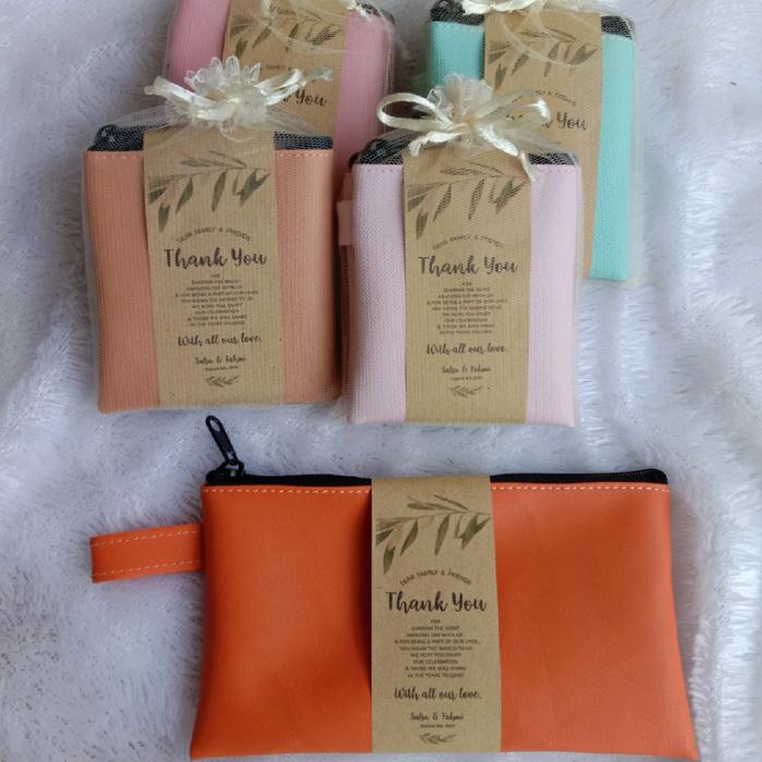 (isi 50pc)Pouch kulit sintetis 18x10,5 lapis furing dan kemas tyle