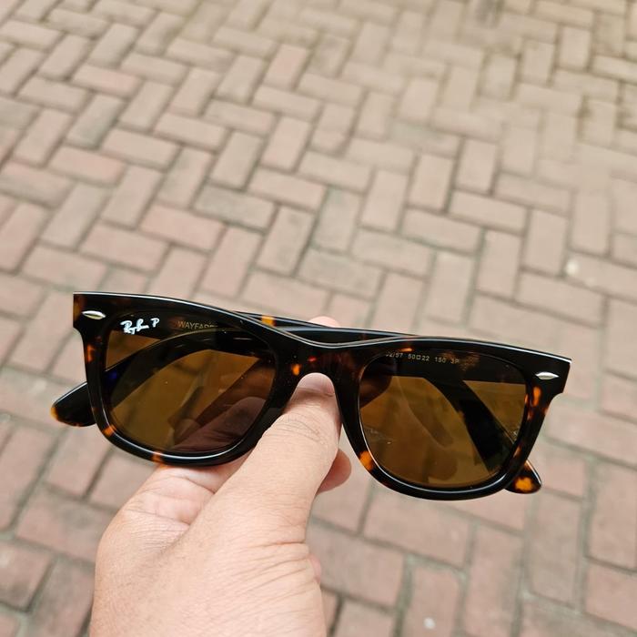 Kacamata Rayban Wayfarer RB2140 Tortoise Brown Polarized Second Original