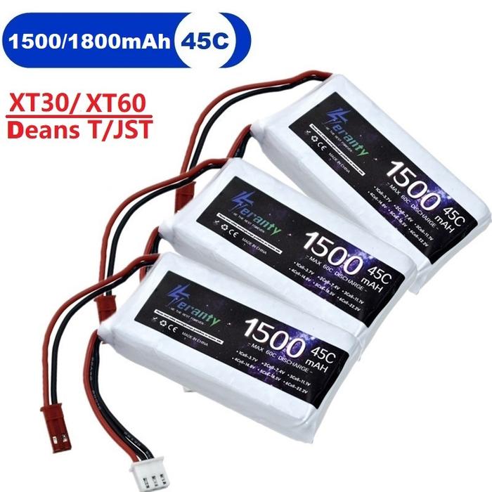 3PCS Lipo 2s Teranty 2S Lipo Battery 45C 1500mAh 1800Mah 7.4V Lipo Battery JST T XT60 Connector for 