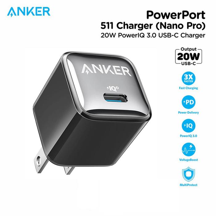 Anker Nano Pro, 20W PIQ 3.0 Durable Compact Fast Charger,511 USB C