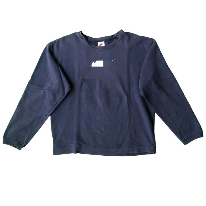 Vintage 90s Center Navy Crewneck Sweatshirt Y2K Atasan Cowok Unisex Jaket Cn Original Second Japan K