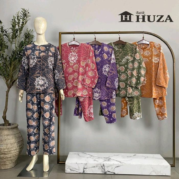 Setelan batik Huza Dewasa Tangan panjang (Ld 110-115)