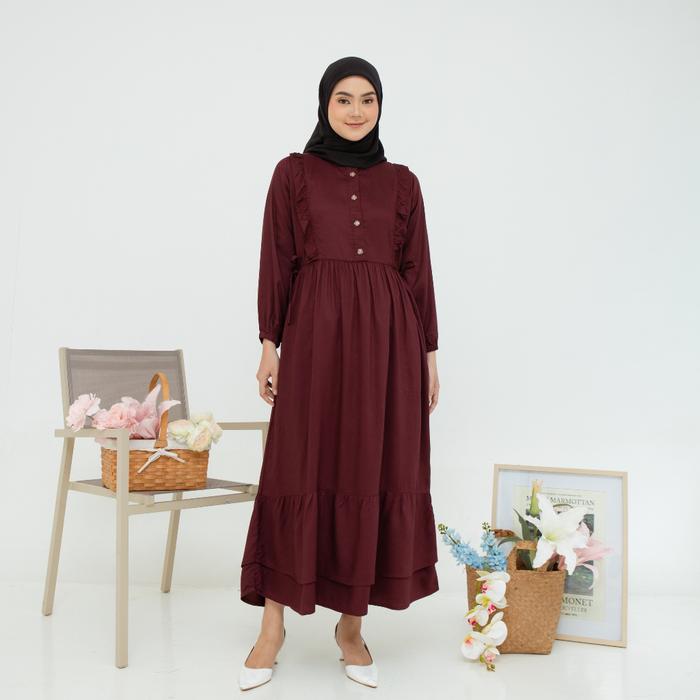 RILLEY-Gamis Naomi Dress Muslim Wanita Rayon Maxi