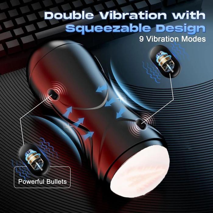[New] Male Snail Cup Vibrating App Control Squeezable Adult Toys For Men, Male Stroker With Dua Moto