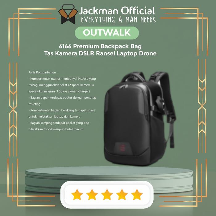 OUTWALK 6166 Tas Ransel Kamera DSLR Laptop Drone Backpack 6166 Backpack Bag Tas Kamera DSLR Ransel L