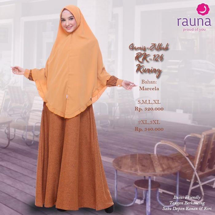 Baru Rauna Gamis Muslimah RK 126 Jumbo Rauna Katun 126 Bahan marcela Premium