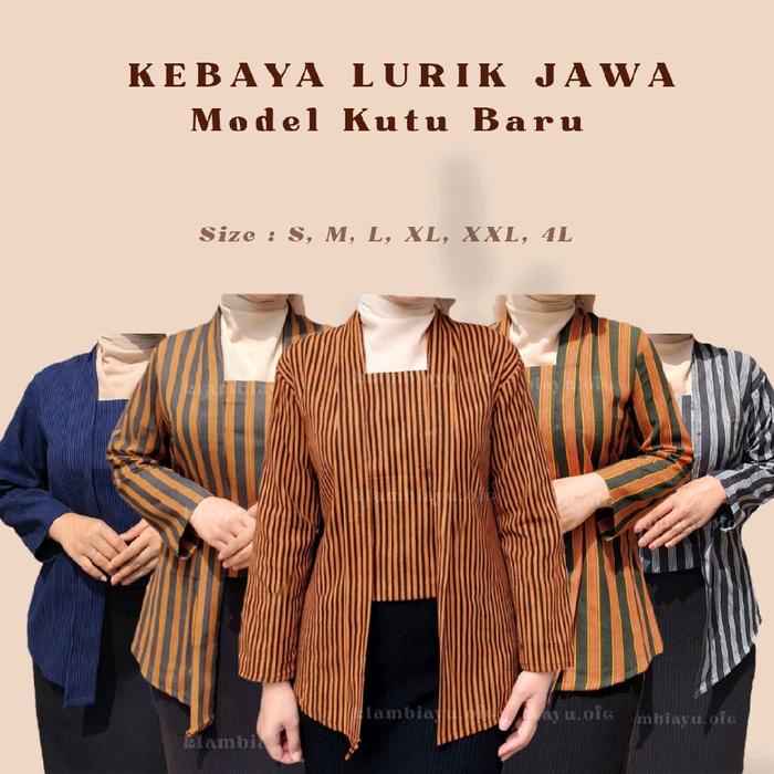 Kebaya wanita lurik kutu baru/kebaya lurik jawa/kebaya kutubaru/kebaya premium/ S M L XL XXL 4L / ke