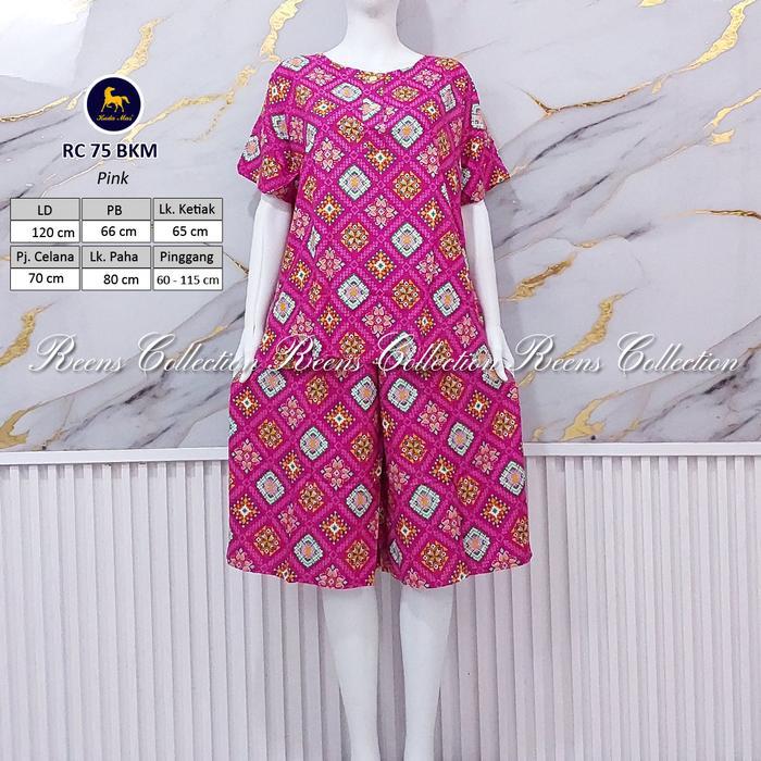 [LARISS] Batik Kuda Mas Setelan RC 75 LD 120 cm Piyama Celana Pendek Lengan Pendek Kancing Depan Bus