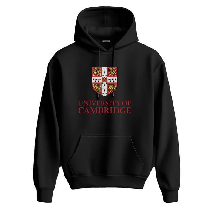 Hoodie University of CAMBRIDGE England UK Premium Fleece Cloth Sweater Jacket Hood Black Hitam