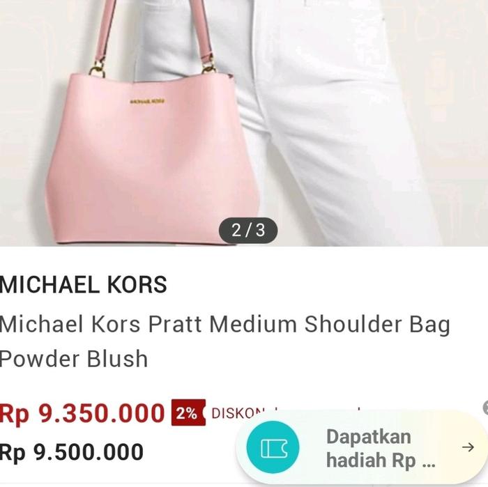 Michael Kors Tas Selempang Kecil Model Pratt  Wanita Warna Powder Blush Slingbag