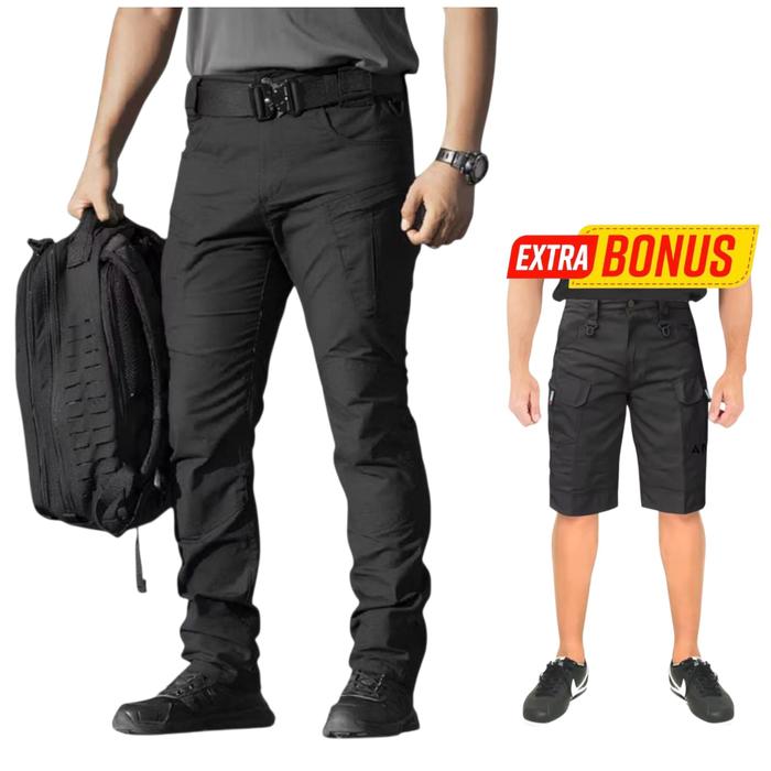 Paket Murah 2 Pcs Celana Panjang PDL Cargo Tactical & Celana Pendek Gratis Dewasa Pria Distro Casual