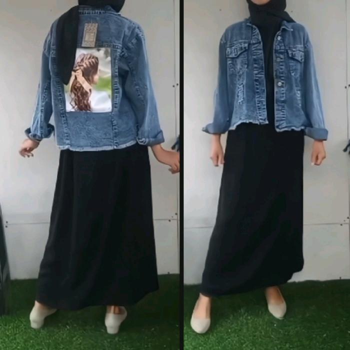 Jaket jins rawis wanita/ Jaket jins denim rawis/ Jaket jins crop rawis/ Outer wanita