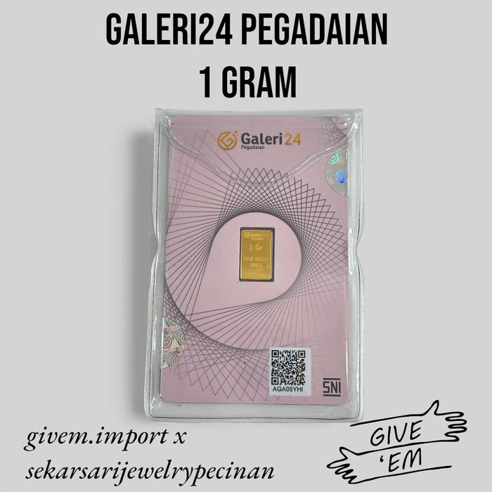 1 GRAM LM LOGAM MULIA EMAS GALERI 24 PEGADAIAN PRESS SNI SERTI CERTI