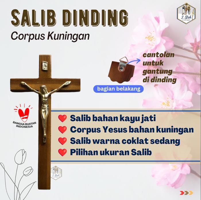 Salib Dinding, Jati Coklat Sedang, Corpus Kuningan Berkualitas