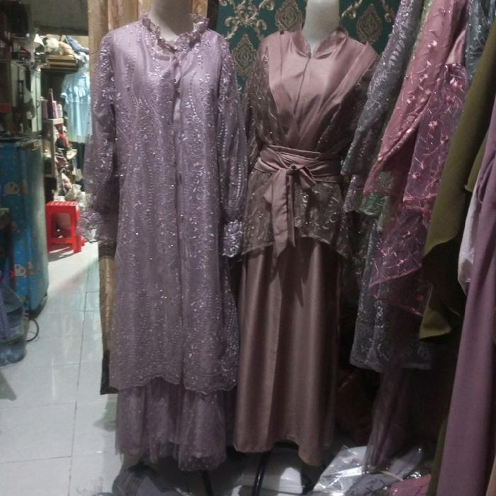 WE MAMI KONVEKSI gamis tile super cantik Muslim Dress Brokat Velvet Kondangan Wanita Formal