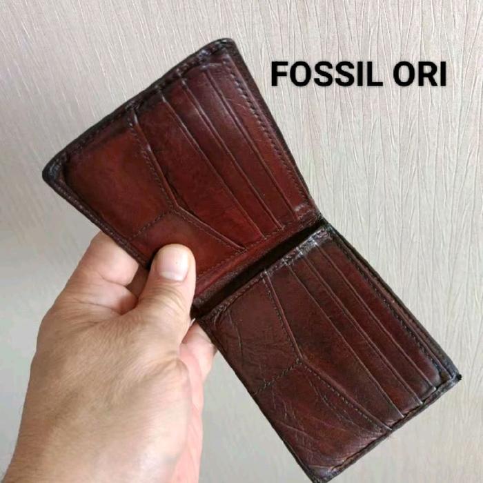 DOMPET PRIA FOSSIL  KULIT ASLI COKLAT TUA