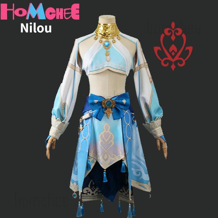 Game Genshin Impact Nilou Cosplay Costume Wig Dress Party Dance