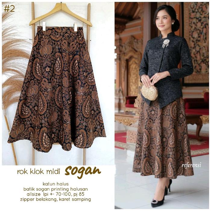 Batiek Setelan kebaya Janggan Rok Batik Klok Midi