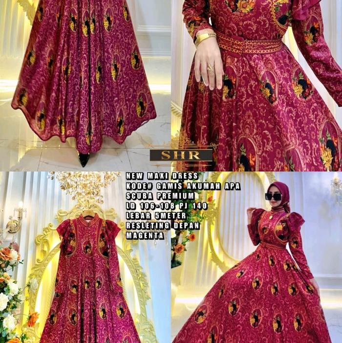 New maxi dress gamis akumah apa scuba premium by SHR