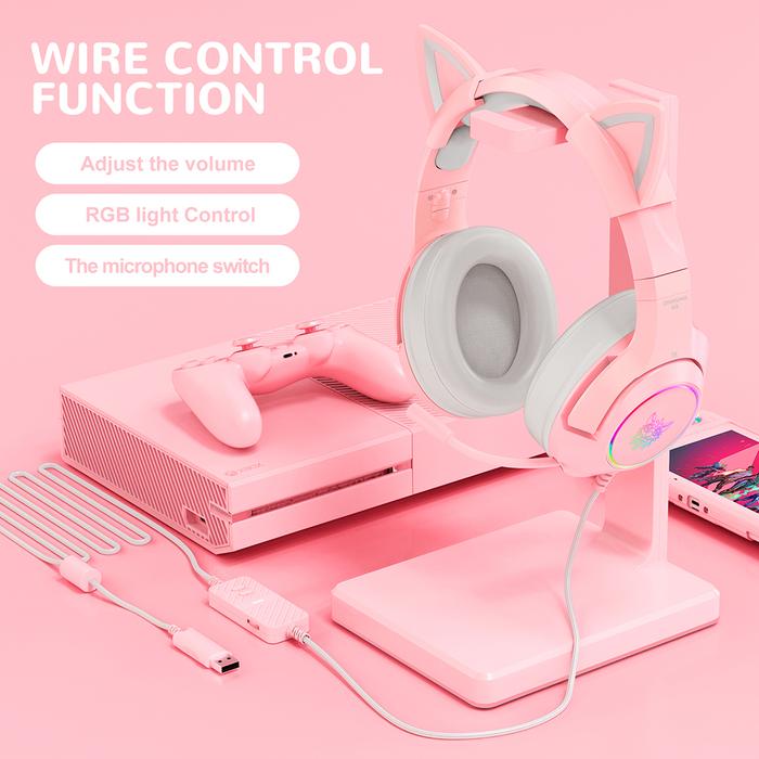 ONIKUMA K9 Headphones Cute Cat Ears Gaming Headset Microphone 7.1