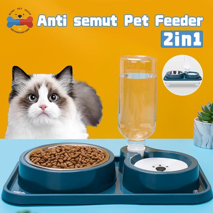 Dispenser Minuman Kucing Otomatis Pet Feeder 2 in 1 Auto Feeder Dispenser Makan Panganan Anjing Kuci