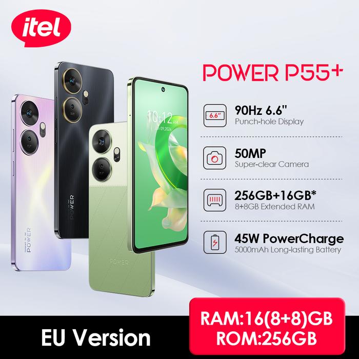 Itel P55 Plus P55+ Smartphone 50MP Super Clear Camera NFC Mobilephone 90Hz 6.6“ Fullview Display Dyn