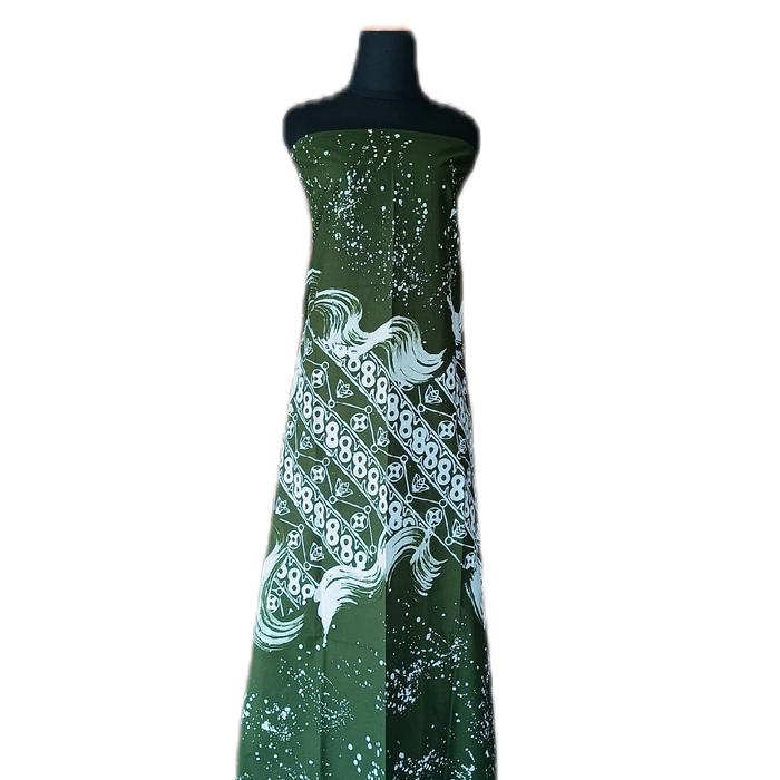 Batik Tulis Abstrak hijau-putih geblek renteng